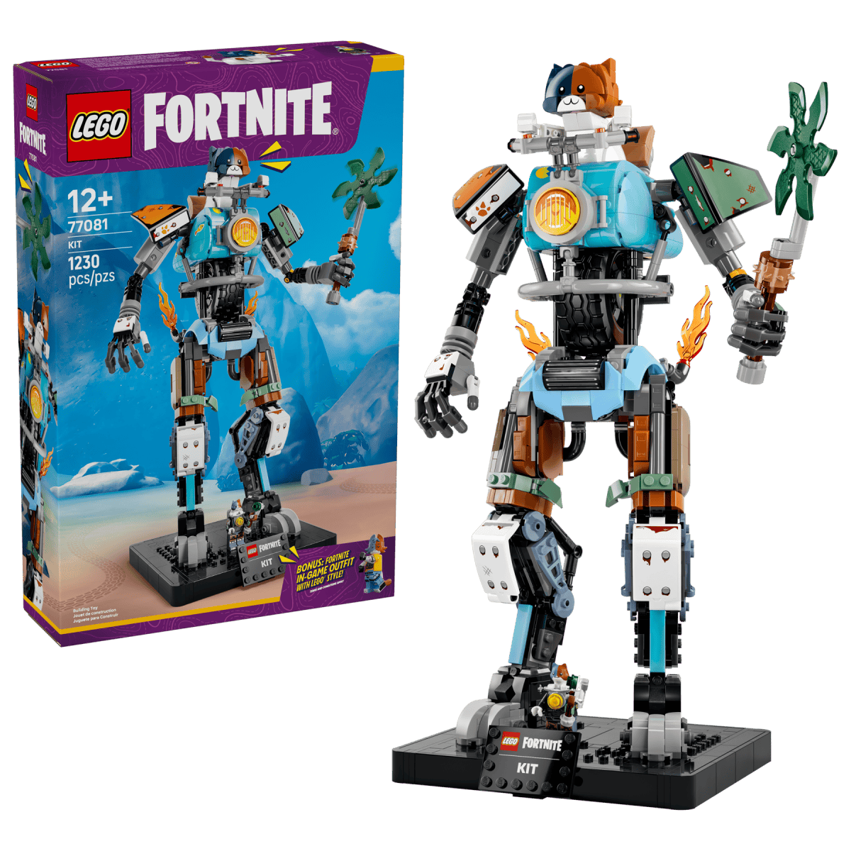 LEGO Fortnite 77081「機甲貓 KIT」貓咪騎上機車機甲還能轉動車輪!