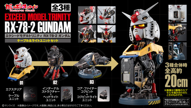 GASHAPON《機動戰士鋼彈》「EXCEED MODEL TRINITY RX-78-2 鋼彈」轉蛋!三款合體 20 公分高密度胸像!這麼精細,真的是轉蛋嗎?