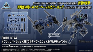 30MM系列 1/144 配件套装23 (全装甲组件3/多功能连接件) 生放送样品图