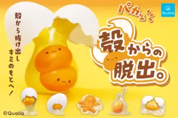 Qualia『掙脫蛋殼束縛的生雞蛋』轉蛋 蛋黃可愛的笑臉、滑溜溜的動態感~破殼而出!