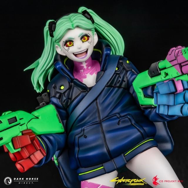 Dark Horse Direct「《電馭叛客:邊緣行者》蕾貝卡」塗裝完成品,展現瘋狂掃射的魄力姿態!