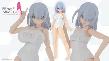 機甲少女『Mizuki 白色學校泳裝 Ver.』替換頭髮、服裝成型色與新規表情零件!