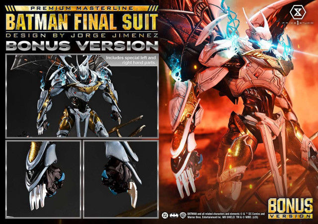 Prime 1 Studio「Premium Masterline《正義聯盟》蝙蝠俠 最終戰衣」67 公分雕像!金色雙翼君臨第六維度