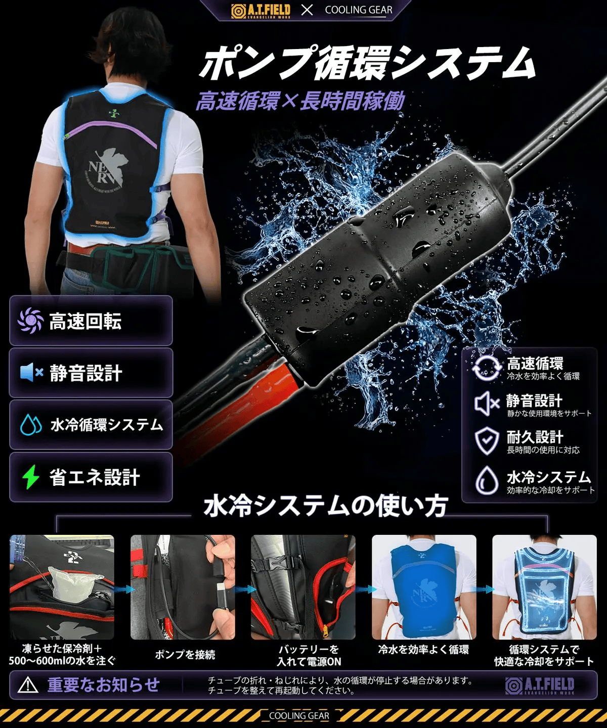 日刊電電 A.T.FIELD《新世紀福音戰士》水冷循環系統背心 AT力場抵抗炎熱給你涼爽快感!