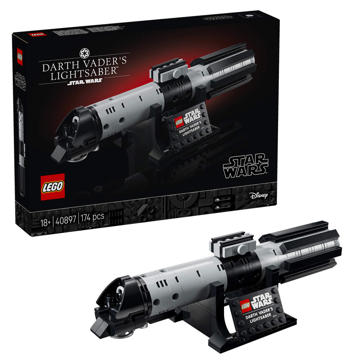 LEGO Star Wars 40897「達斯.維達的光劍」拼出黑武士招牌光劍握柄!
