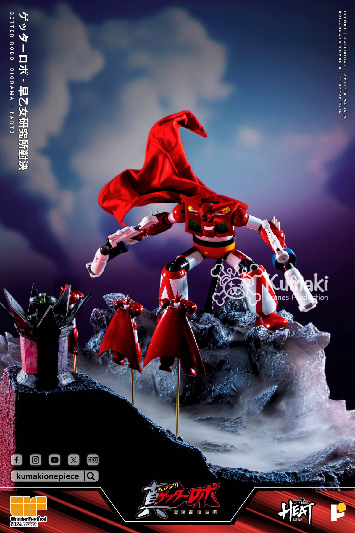 網友投稿 POSE+ METAL HEAT系列 三一萬能俠1號 三一萬能俠龍 (世界最後之日 ver.) 極限透視場景地台 第三彈 - 早乙女研究所對決 by Kumaki