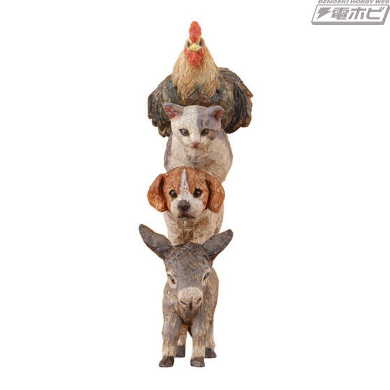 我们还有可爱的猫咪乐队和小动物乐队的新阵容！扭蛋“我尝试雕刻桥本富夫的不莱梅音乐家”第二弹现已推出！