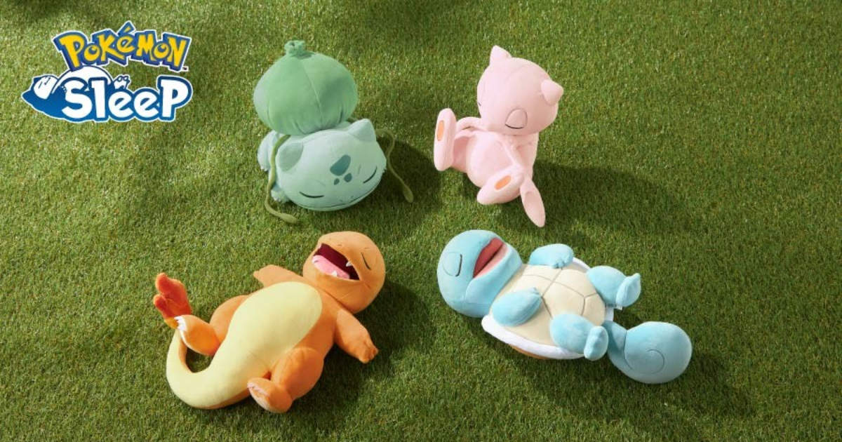 寶可夢中心《Pokémon Sleep》睡覺抱墊娃娃第三彈 初代御三家&夢幻可愛睡姿登場!