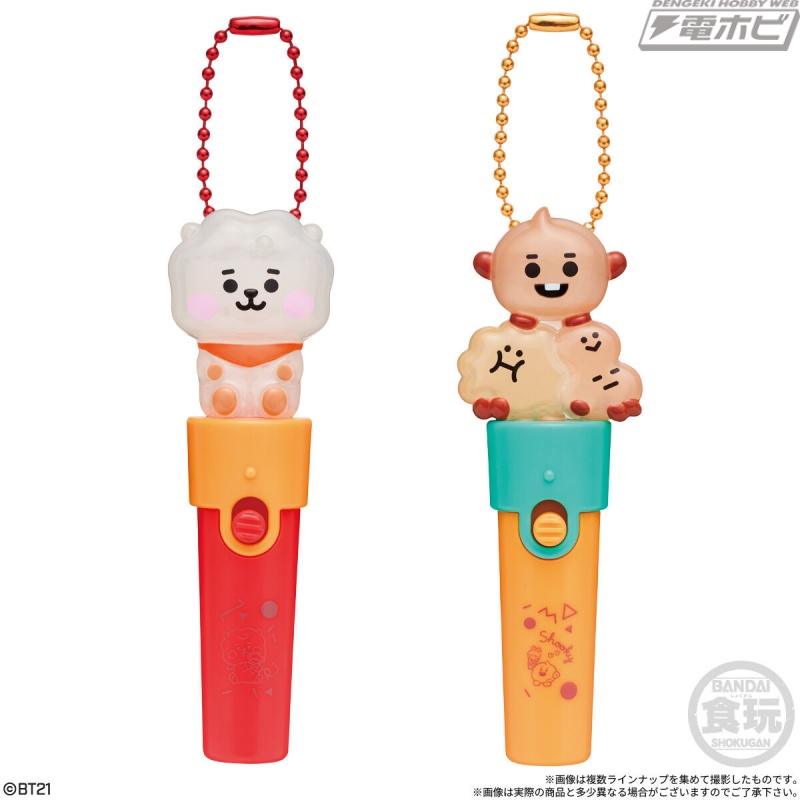打开开关，人物部分就会微微亮起！第二款“BT21”棒灯饰现已作为糖果玩具上市！