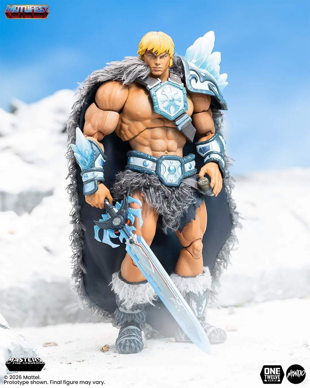MONDO「《太空超人》MOTU200X 冰霜裝甲太空超人 & 火焰裝甲骷髏王」1/12 比例可動人偶套組