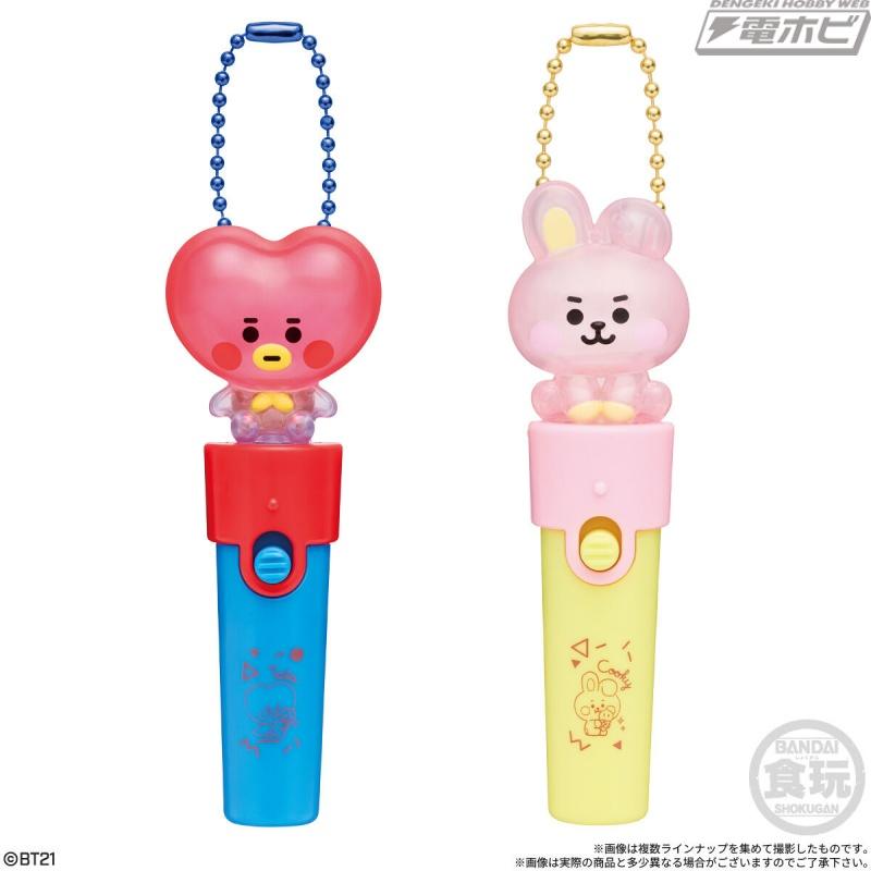 打开开关，人物部分就会微微亮起！第二款“BT21”棒灯饰现已作为糖果玩具上市！