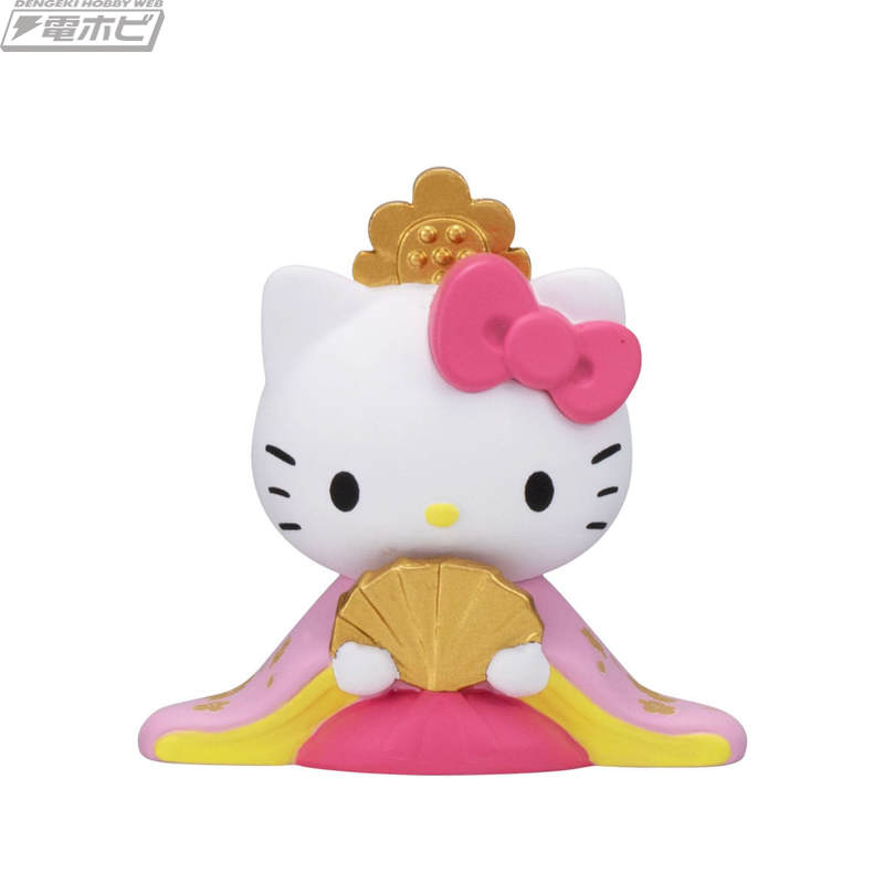 ディアダニエル、ハローキティ、マイメロディ、マイスウィートピアノ、クロミで小さなおひなさまセットが作れるガシャポン「サンリオキャラクターズ おひなさまフィギュア」が登場！